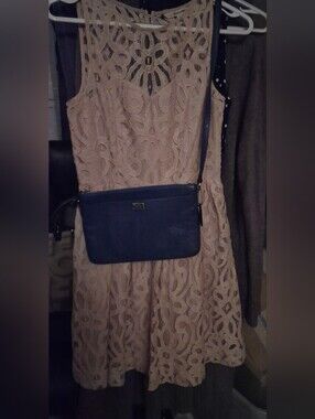 LC Lauren Conrad Lace Dress in Taupe Blush